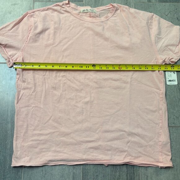 We The Free Short Sleeve Oversized Crewneck Cotton Tee Shirt Pink XS - Picture 7 of 9